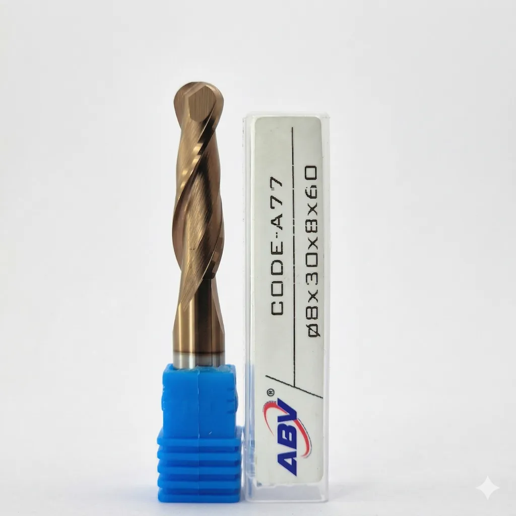 A77 ABV TOOL Two Flute Carbide Spiral Ball Nose.webp