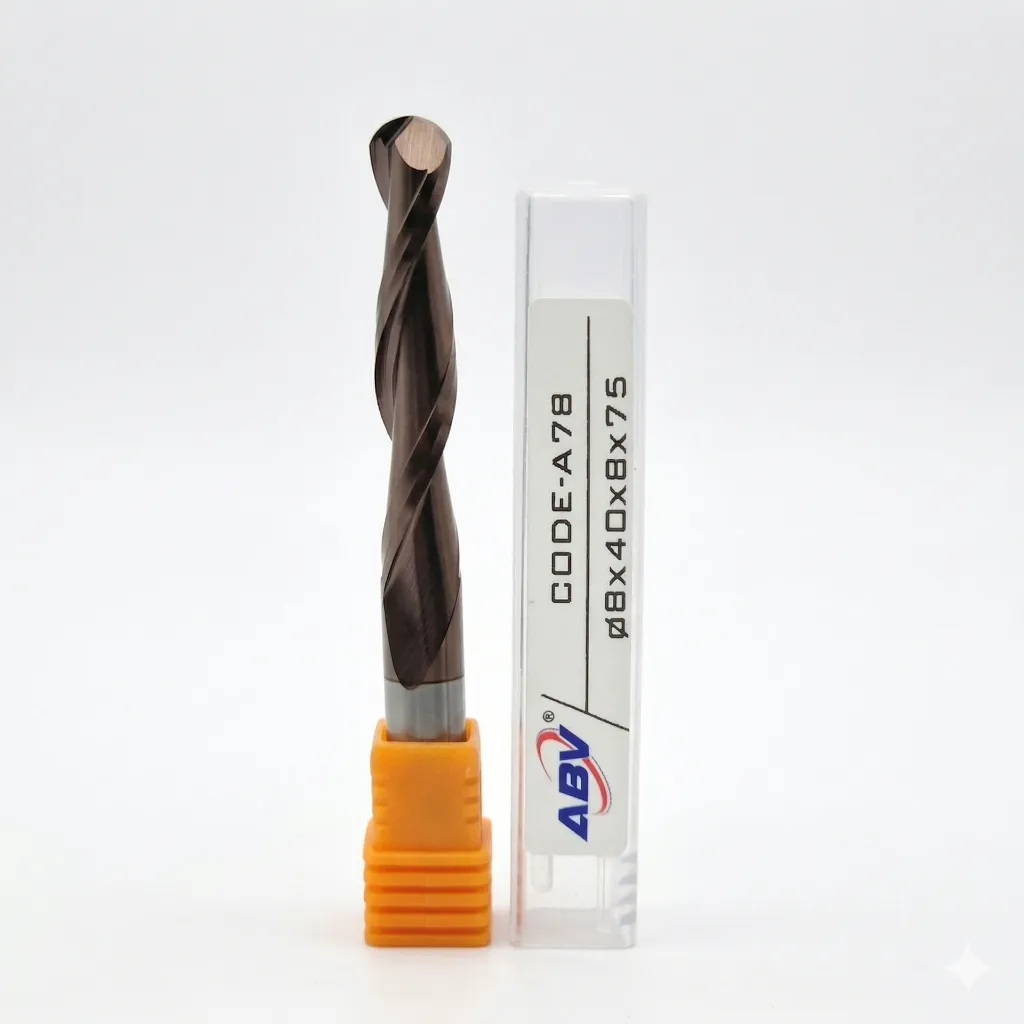 A78 ABV TOOL Two Flute Carbide Spiral Ball Nose.webp