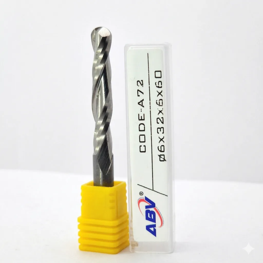 A72 ABV TOOL Two Flute Carbide Spiral Ball Nose.webp