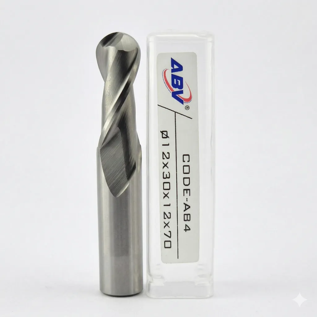 A84 ABV TOOL Two Flute Carbide Spiral Ball Nose.webp
