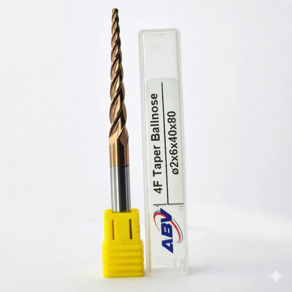 A155 ABV TOOL Four Flute Carbide Taper Ball nose.webp