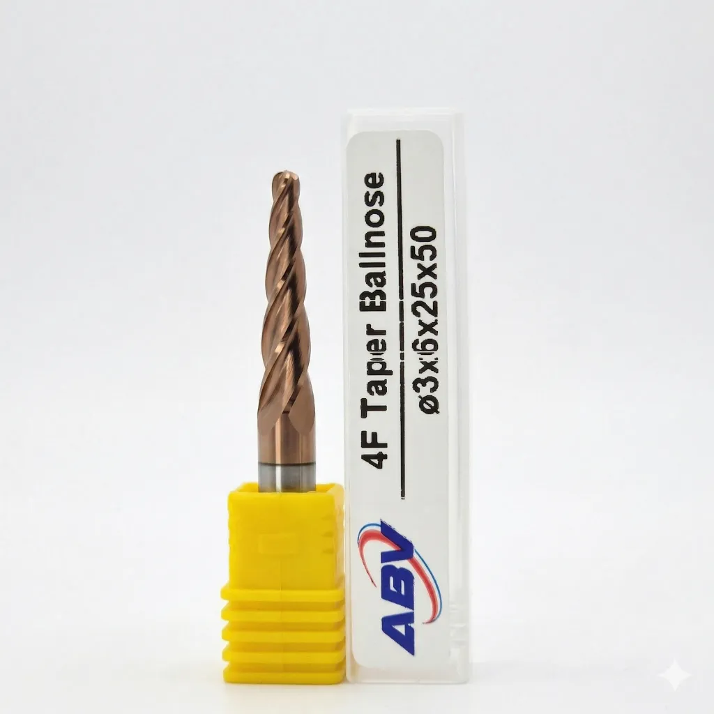 A151 ABV TOOL Four Flute Carbide Taper Ball nose.webp