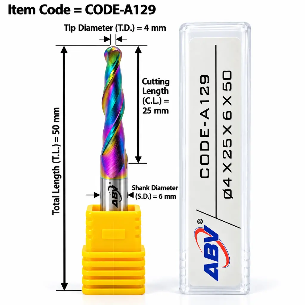 A129 Rainbow End Mill Dimensions.webp