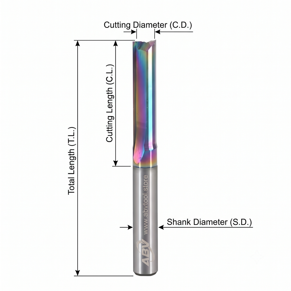DLC Two Flute Carbide Straight Endmill (A25-B)