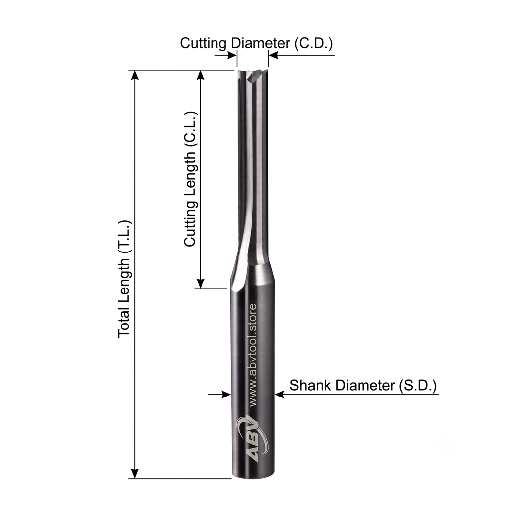 Heavy Duty Two Flute Straight Carbide Endmill  (A26)