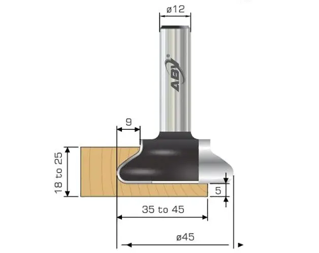 TCT Brazed J Profile Router Bit | abvtool